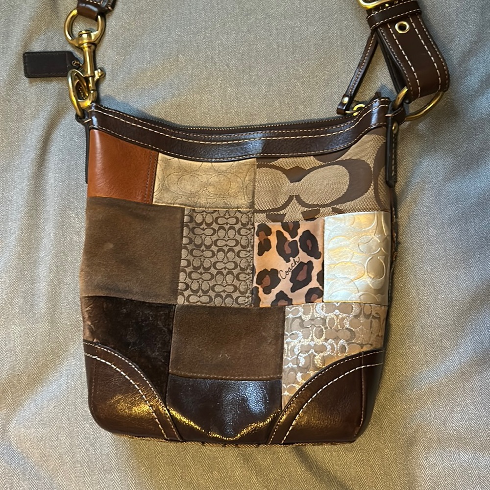 Authentic Vintage Coach Patchwork Cross Body Purse - image 1